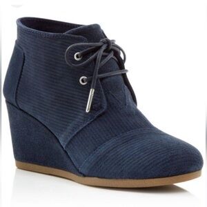 TOMS Corduroy Wedge Booties